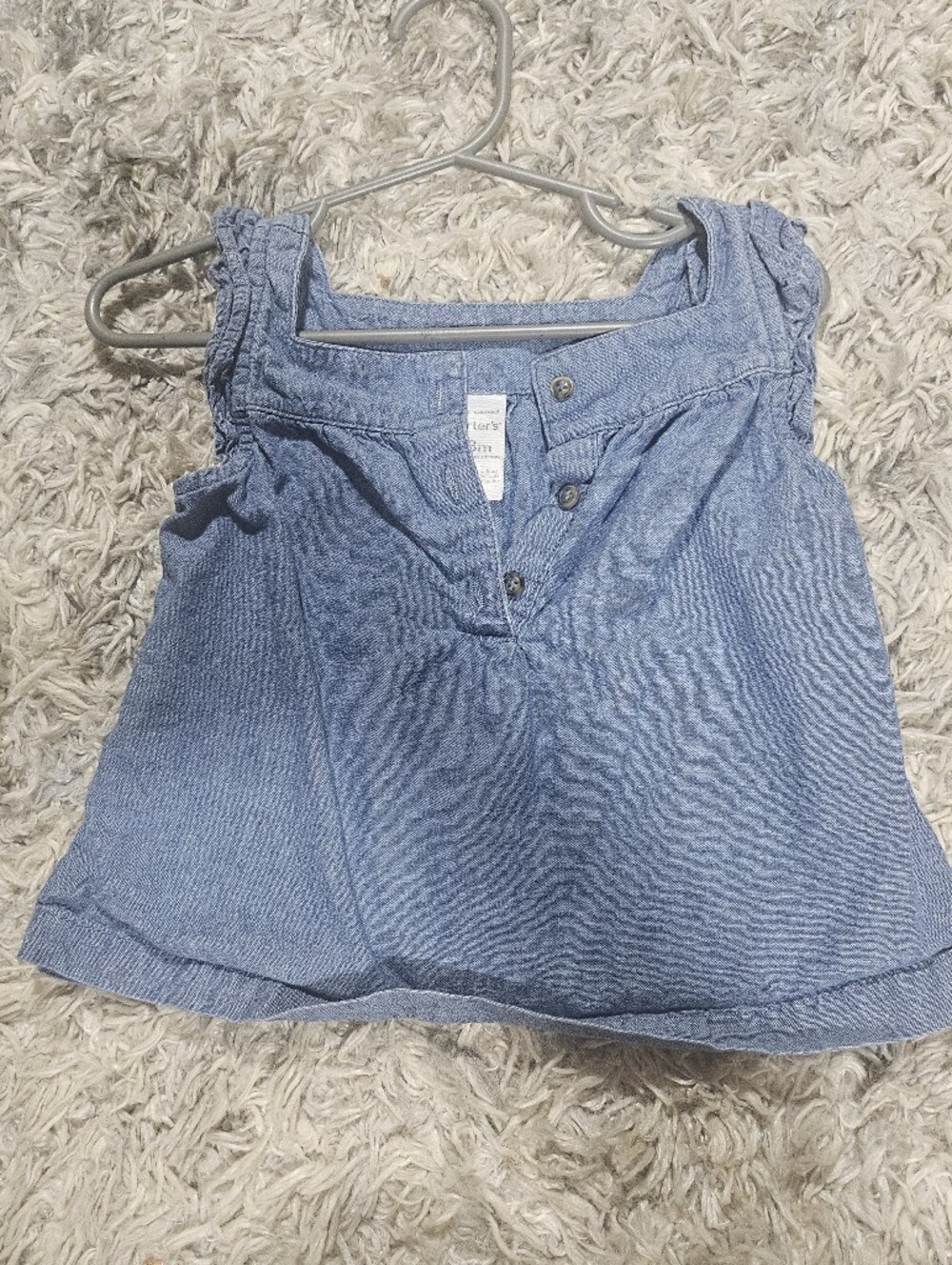 2/20$ Girls' Light Blue Denim Top with Button Detail